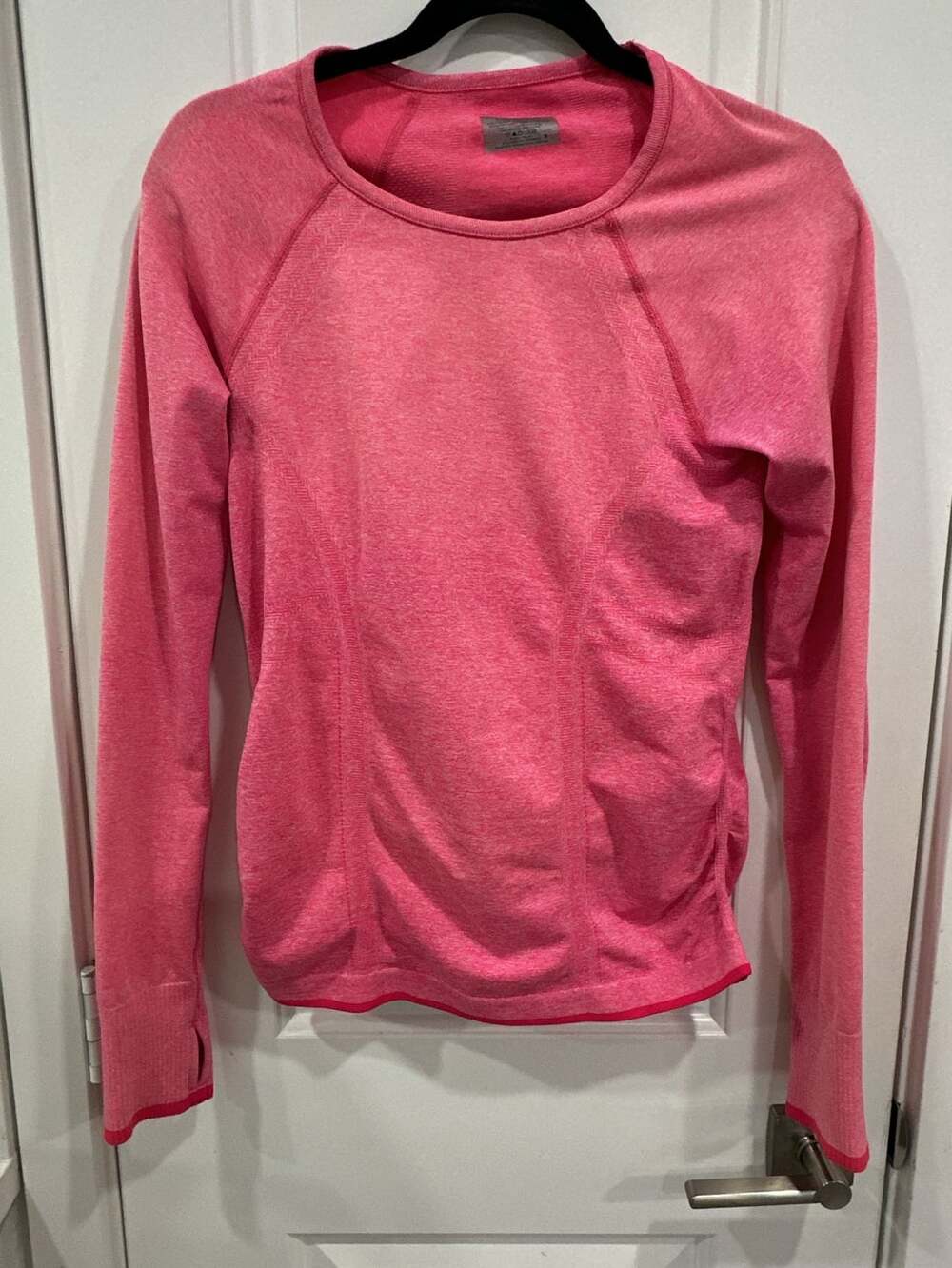 Athleta Pink Heathered Long Sleeve Athletic Top Size S